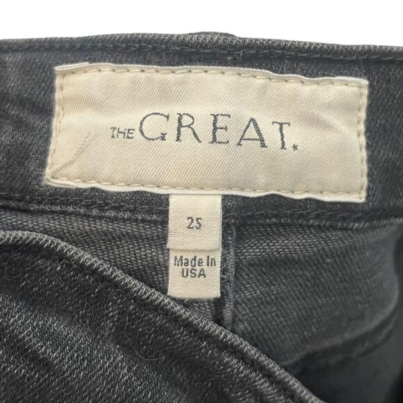 THE GREAT. Super High Rise Skinny Jeans Women’s Size 25 Washed Black Stretch - Picture 10 of 12